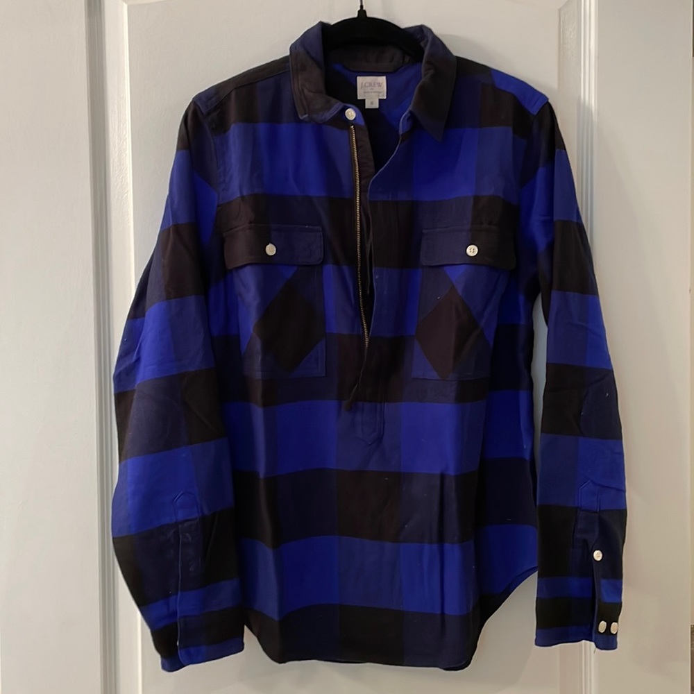 JCrew half zip flannel